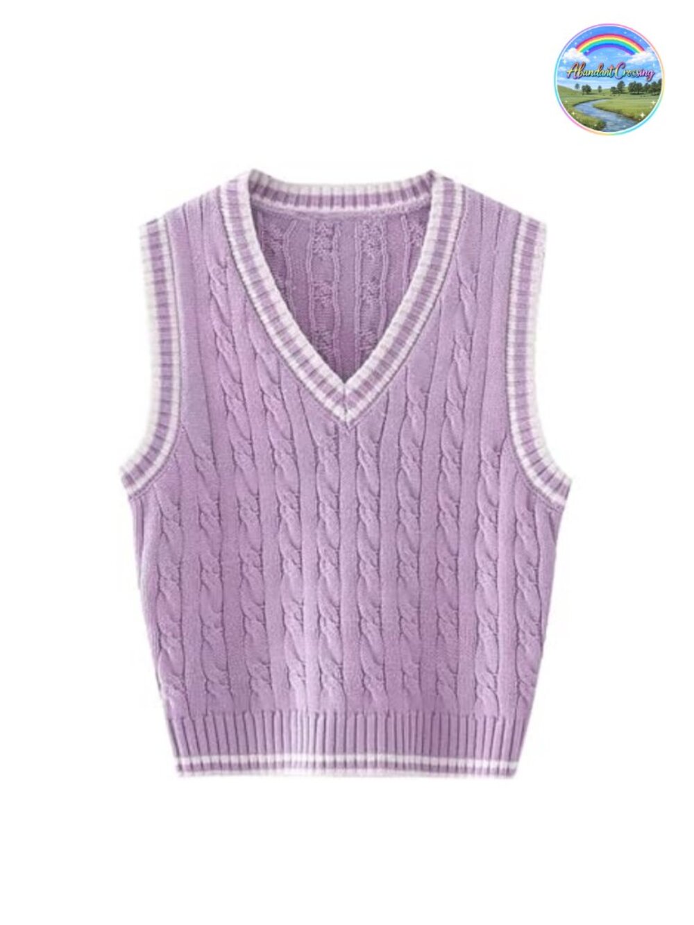 Cotton Sleeveless V-Neck Sweater Vest Oversized Knit Pullover